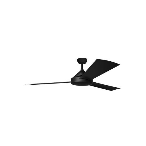 Contemporary Milano Matt Black No Light (3 Blade) AC Motor Fan