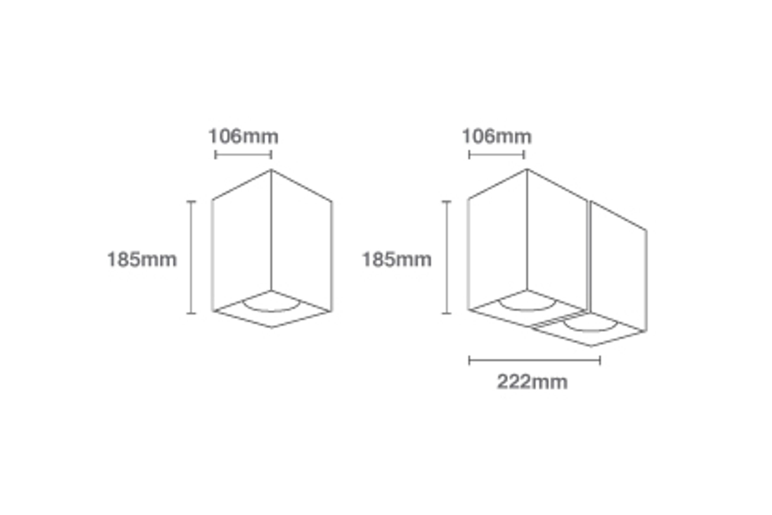 Mondo Blok GU10 Downlight dimensions