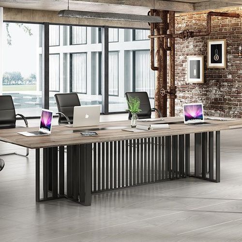 VIDAL Boardroom Table 3.6cm x 1.2m - Warm Oak & Black