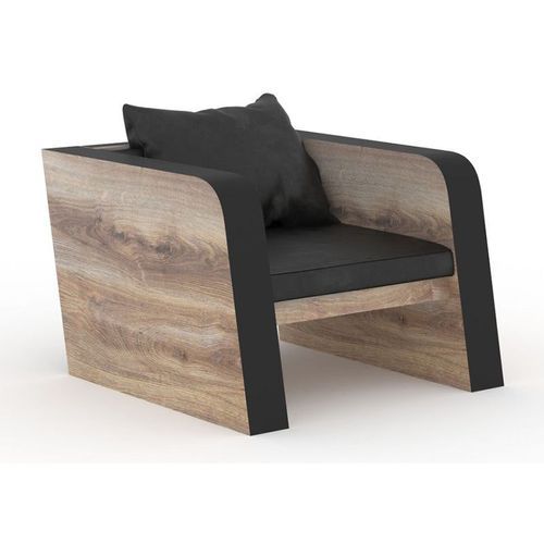 FRANCO Single Seater Sofa - Warm Oak & Black