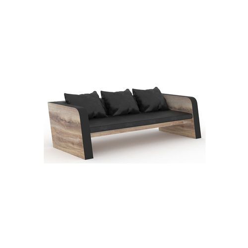 FRANCO Three Seater Sofa - Warm Oak & Black
