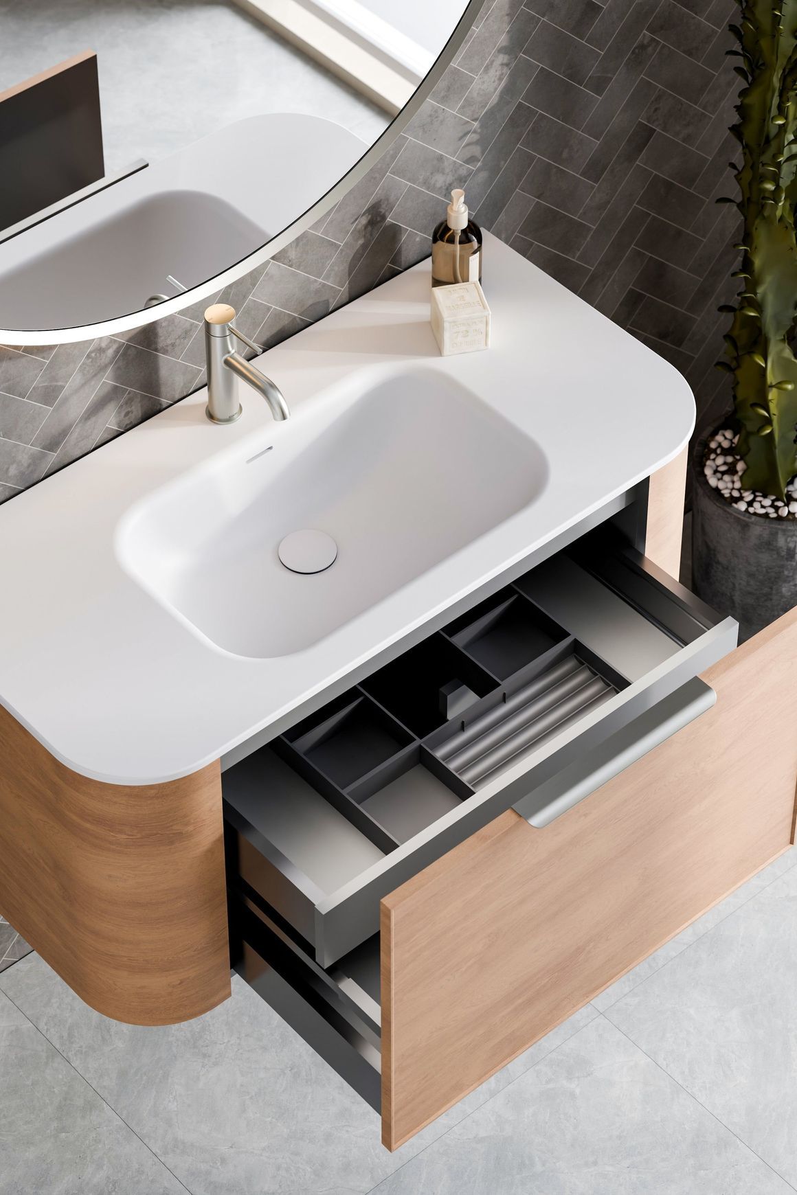 Nature 1000 Vanity | Inset Basin & Axel Drawer Front