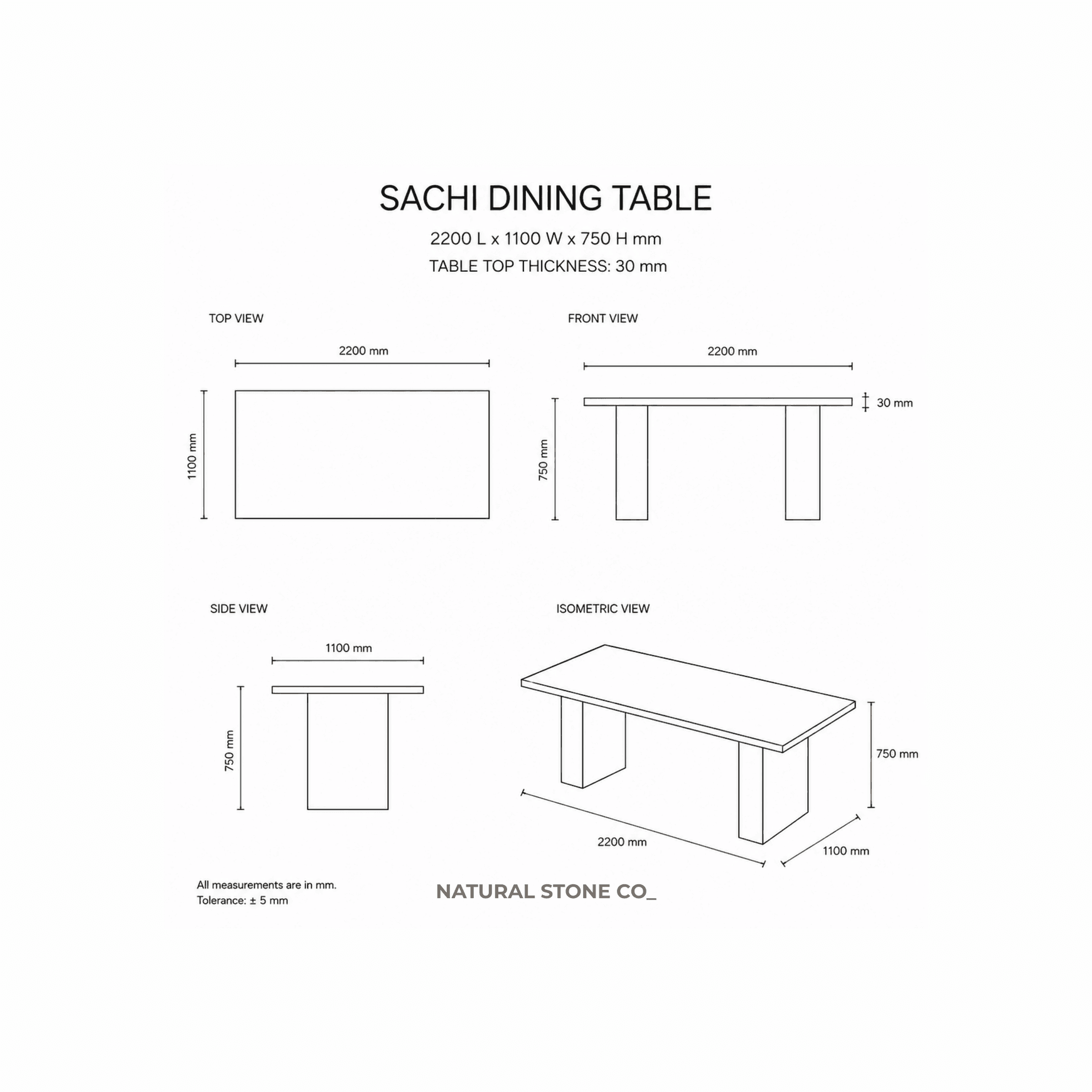Sachi Dining Table - Rosso Levanto Marble