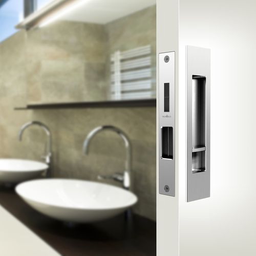 Mardeco 'M' Series Flush Pull Privacy Set Polished Chrome for Sliding Doors PC8004SET