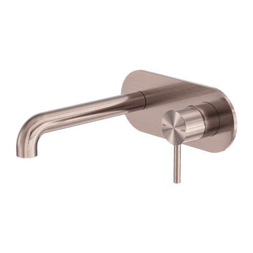 Zen SS316L Wall Basin/Bath Mixer 230mm Spout | Brushed Bronze