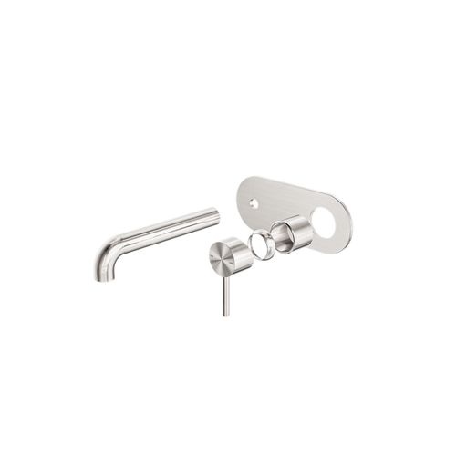 Zen SS316L Wall Basin/Bath Mixer 185mm Spout Trim Kits | Brushed Nickel