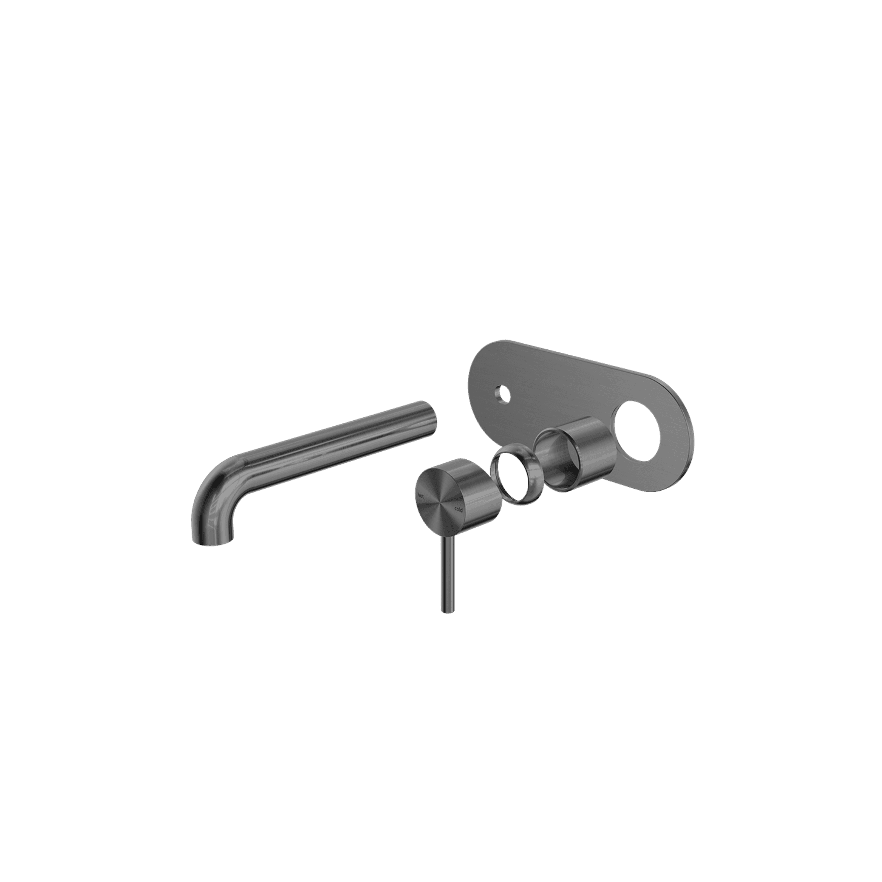 Zen SS316L Wall Basin/Bath Mixer 230mm Spout Trim Kits | Graphite