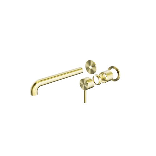 Zen SS316L Wall Basin/Bath Mixer Separate Back Plate 230mm Spout Trim Kits | Brushed Gold