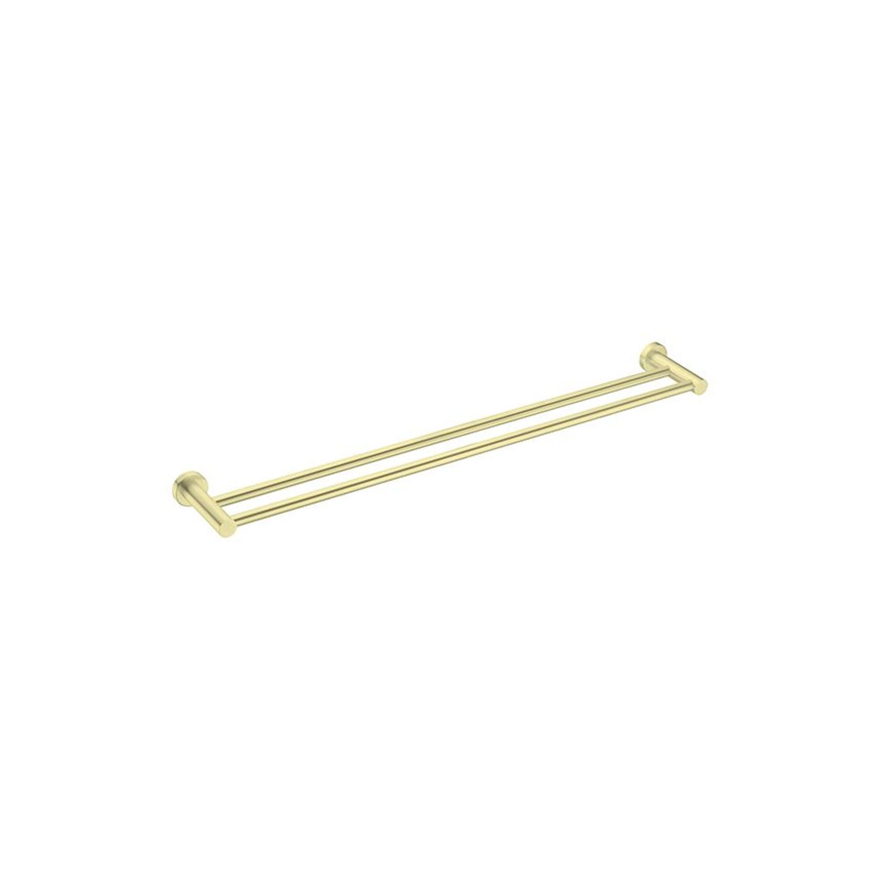 Mecca Double Towel Rail 800mm Brushed Gold