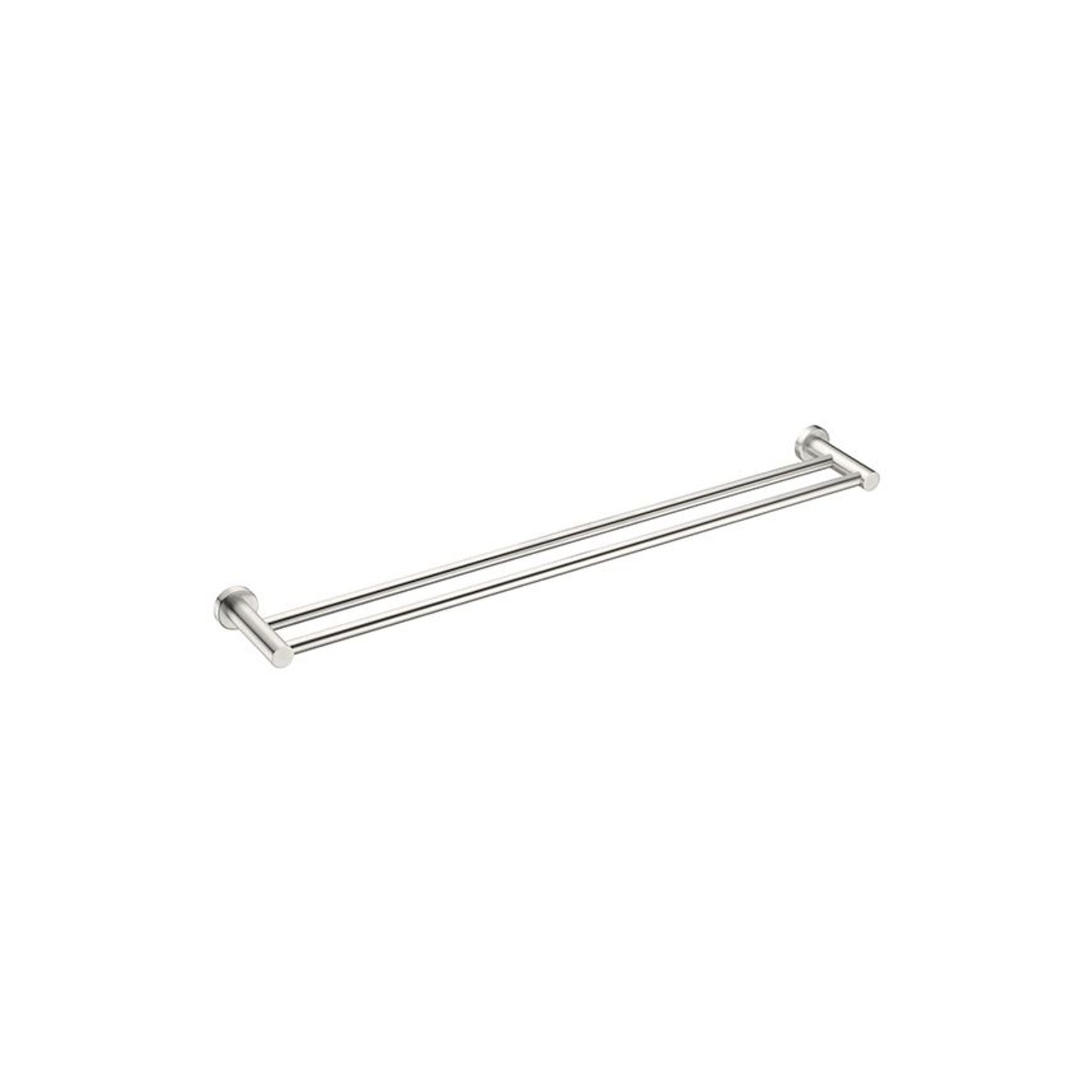 Mecca Double Towel Rail 800mm Brushed Nickel