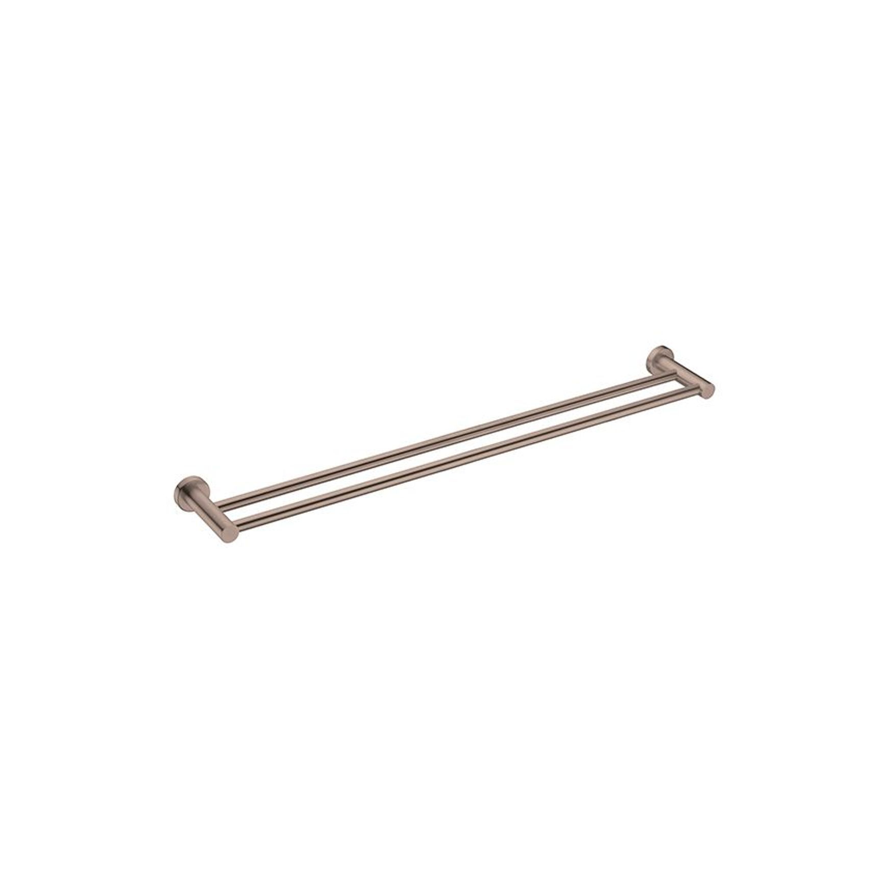 Mecca Double Towel Rail 800mm Brushed Bronze