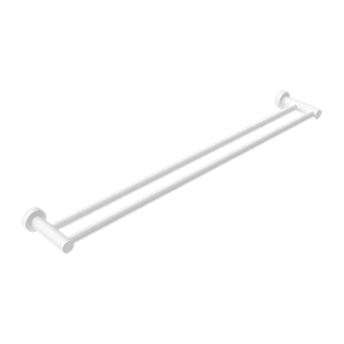 Mecca Double Towel Rail 800mm Matte White