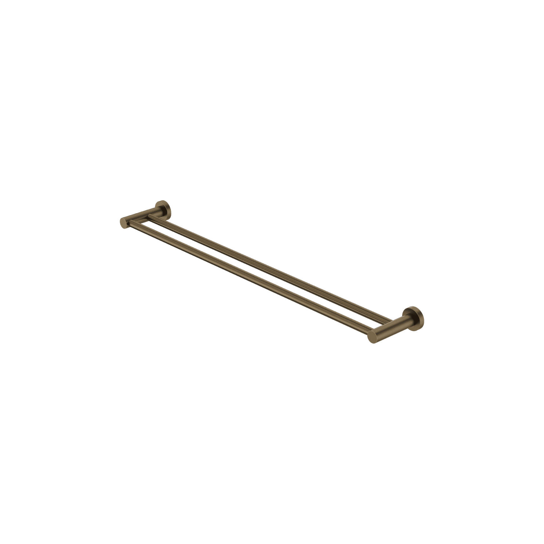 Mecca Double Towel Rail 800mm Tumbled Antique Brass