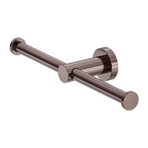 Mecca Double Toilet Roll Holder Brushed Bronze