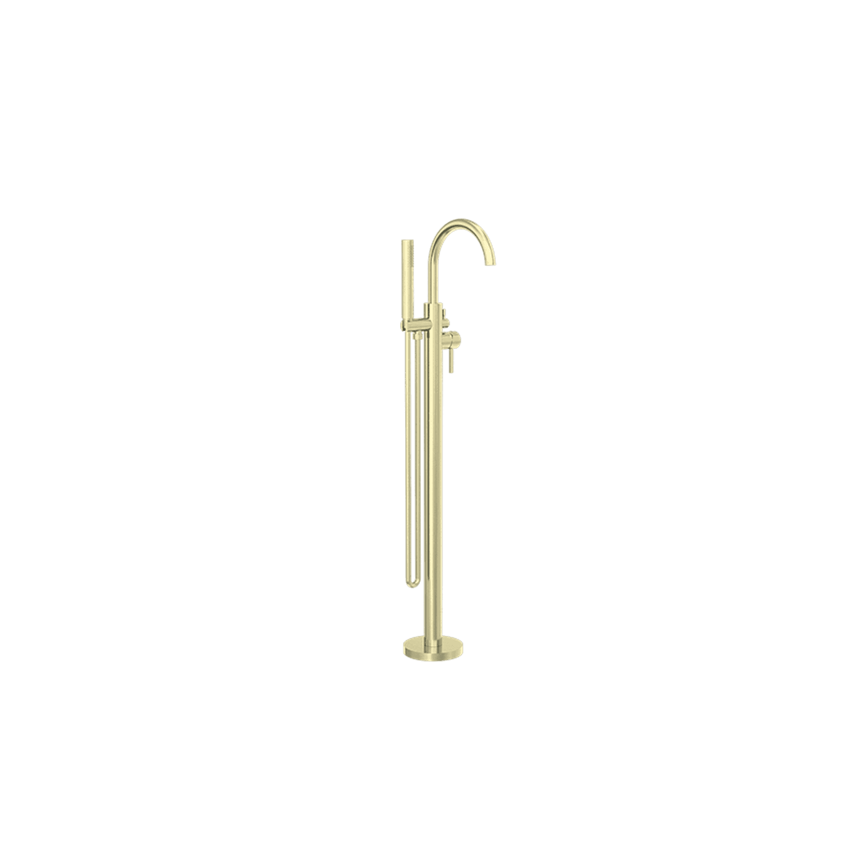 Mecca Round Freestanding Mixer With Hand Shower Brushed Gold