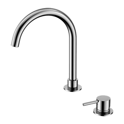 Mecca Hob Basin Mixer Round Swivel Spout Chrome