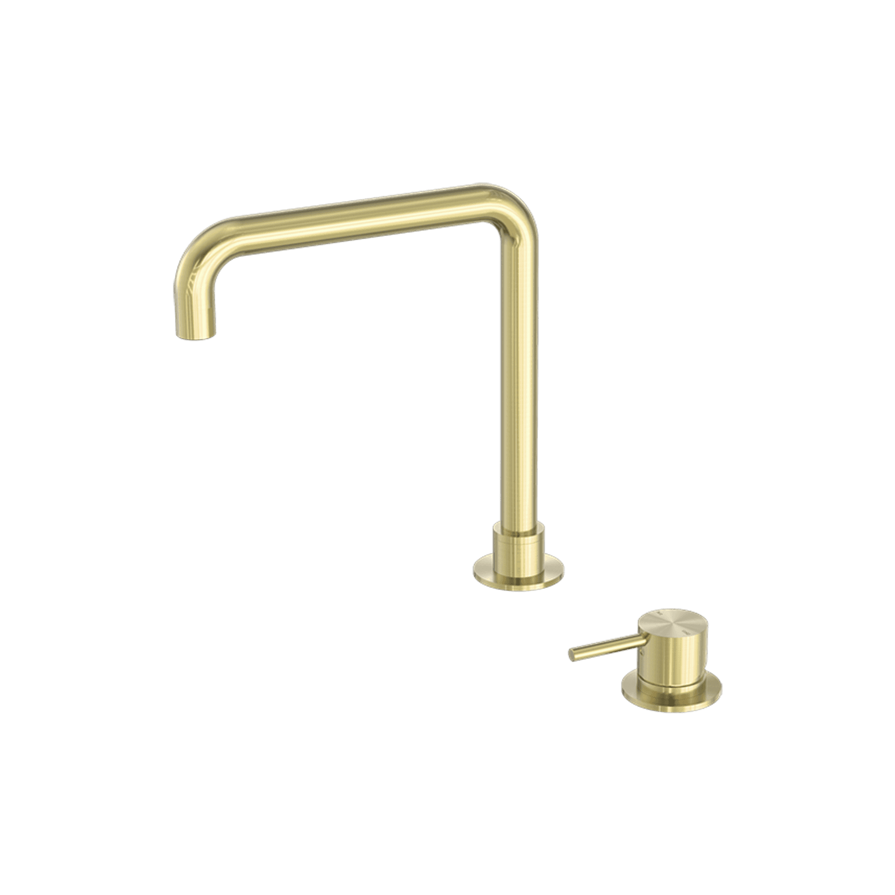 Mecca Hob Basin Mixer Square Swivel Spout Brushed Gold