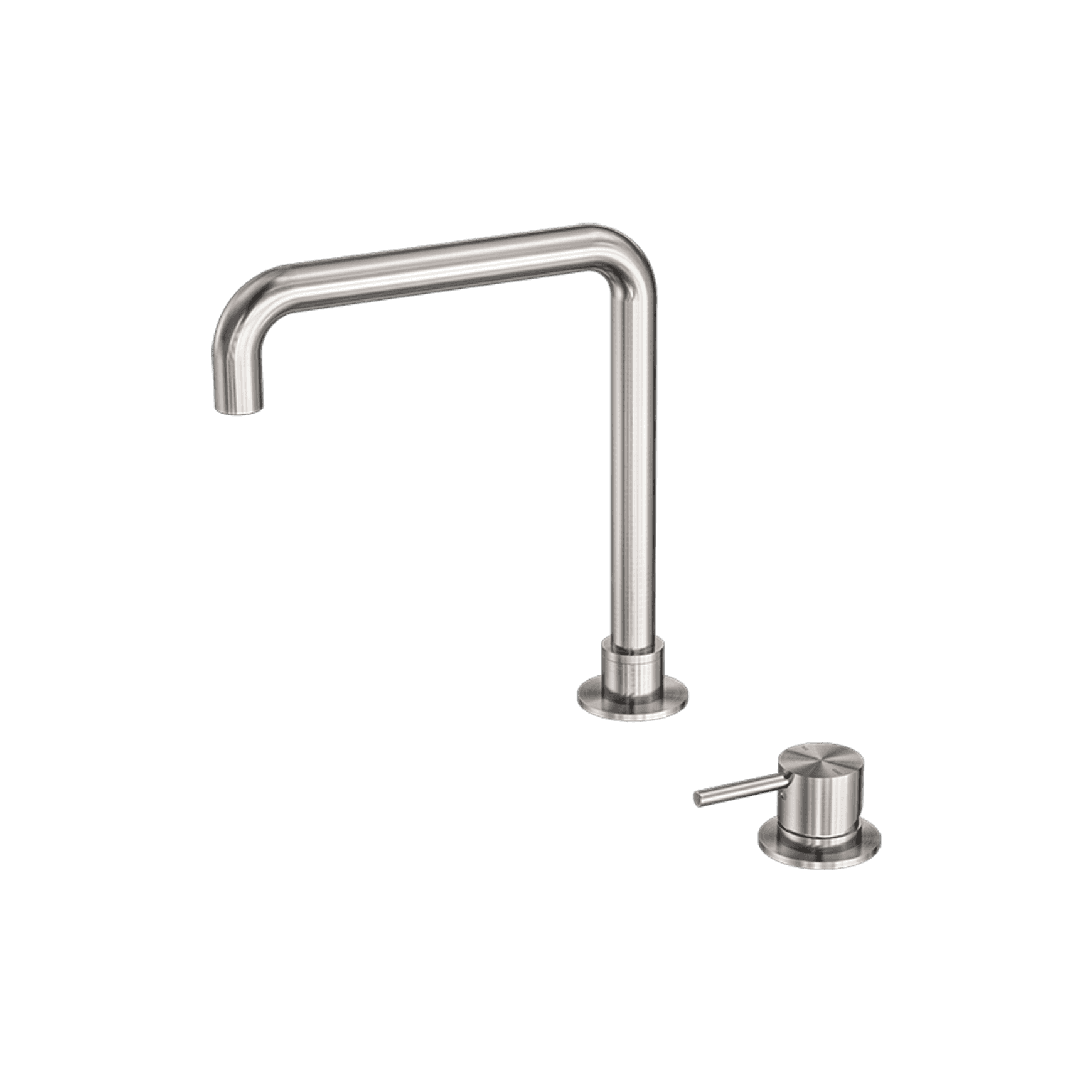 Mecca Hob Basin Mixer Square Swivel Spout Brushed Nickel