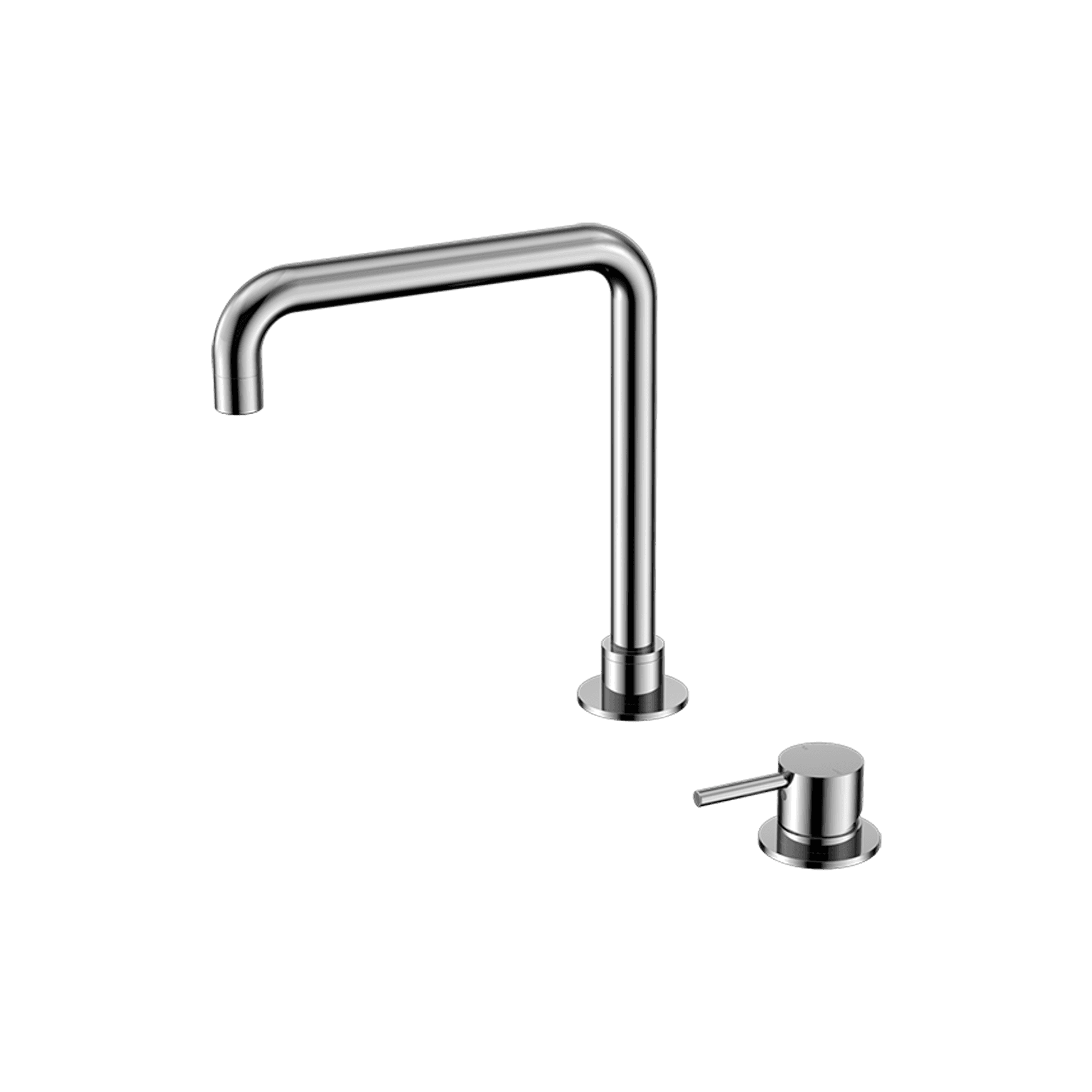 Mecca Hob Basin Mixer Square Swivel Spout Chrome