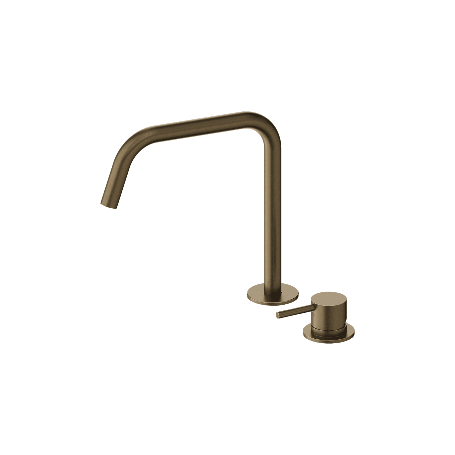 Mecca Hob Bath/Kitchen Mixer Set Edge Spout II Tumbled Antique Brass