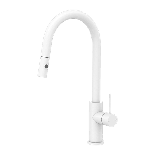 Mecca Pull Out Sink Mixer With Vegie Spray Function Matte White