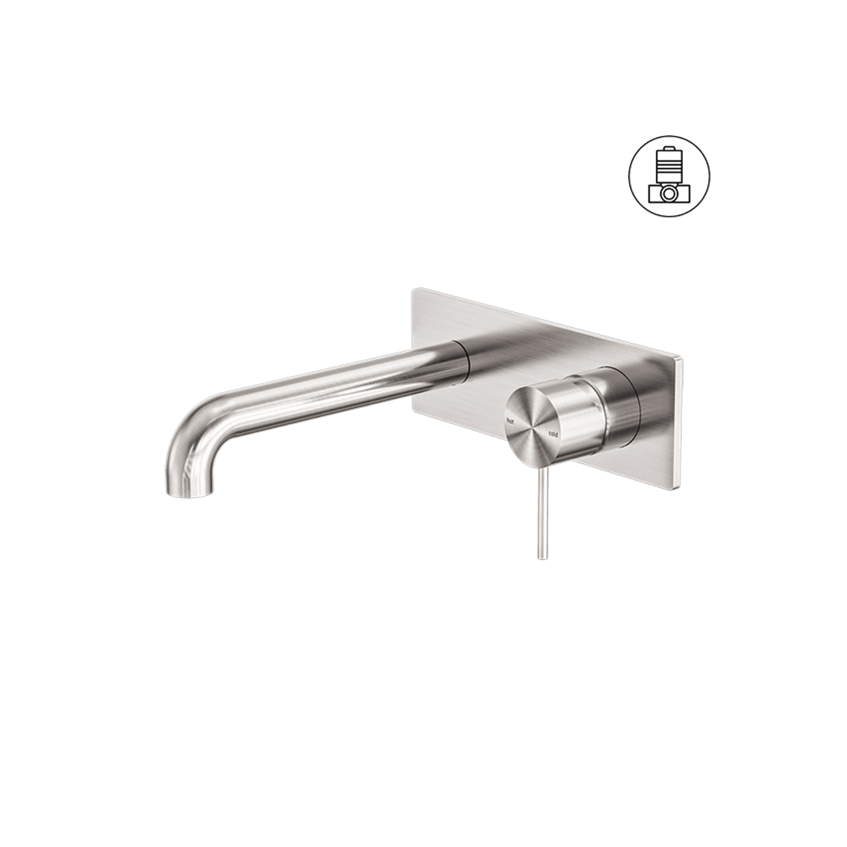 Mecca Wall Basin/Bath Mixer 230mm Brushed Nickel