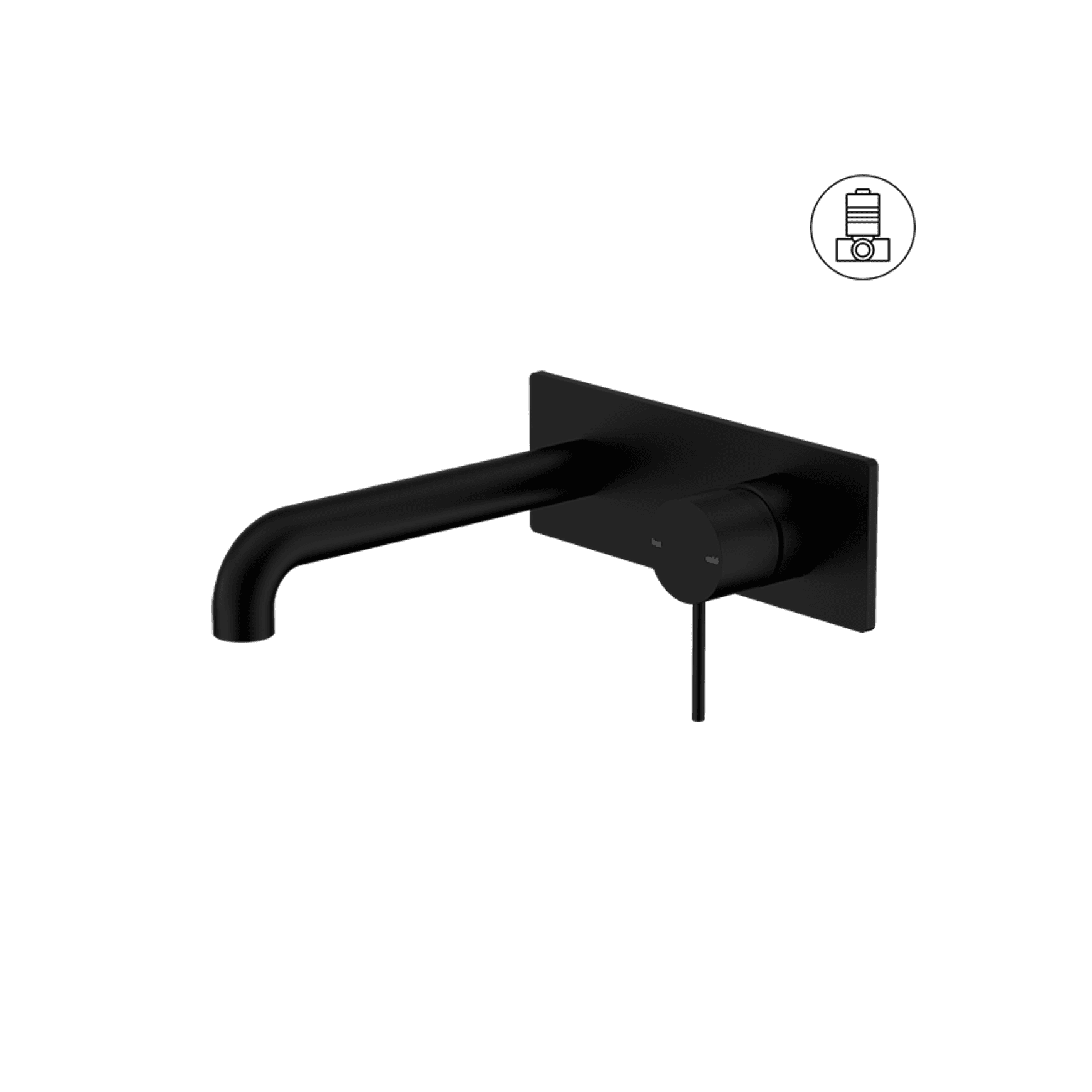 Mecca Wall Basin/Bath Mixer 160mm Matte Black