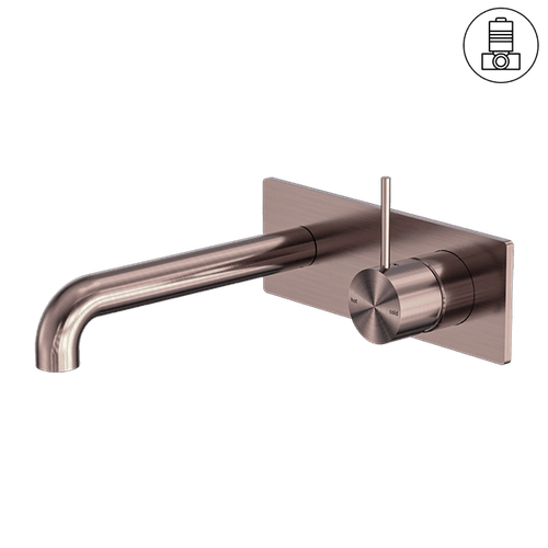 Mecca Wall Basin/Bath Mixer Handle Up 185mm Brushed Bronze