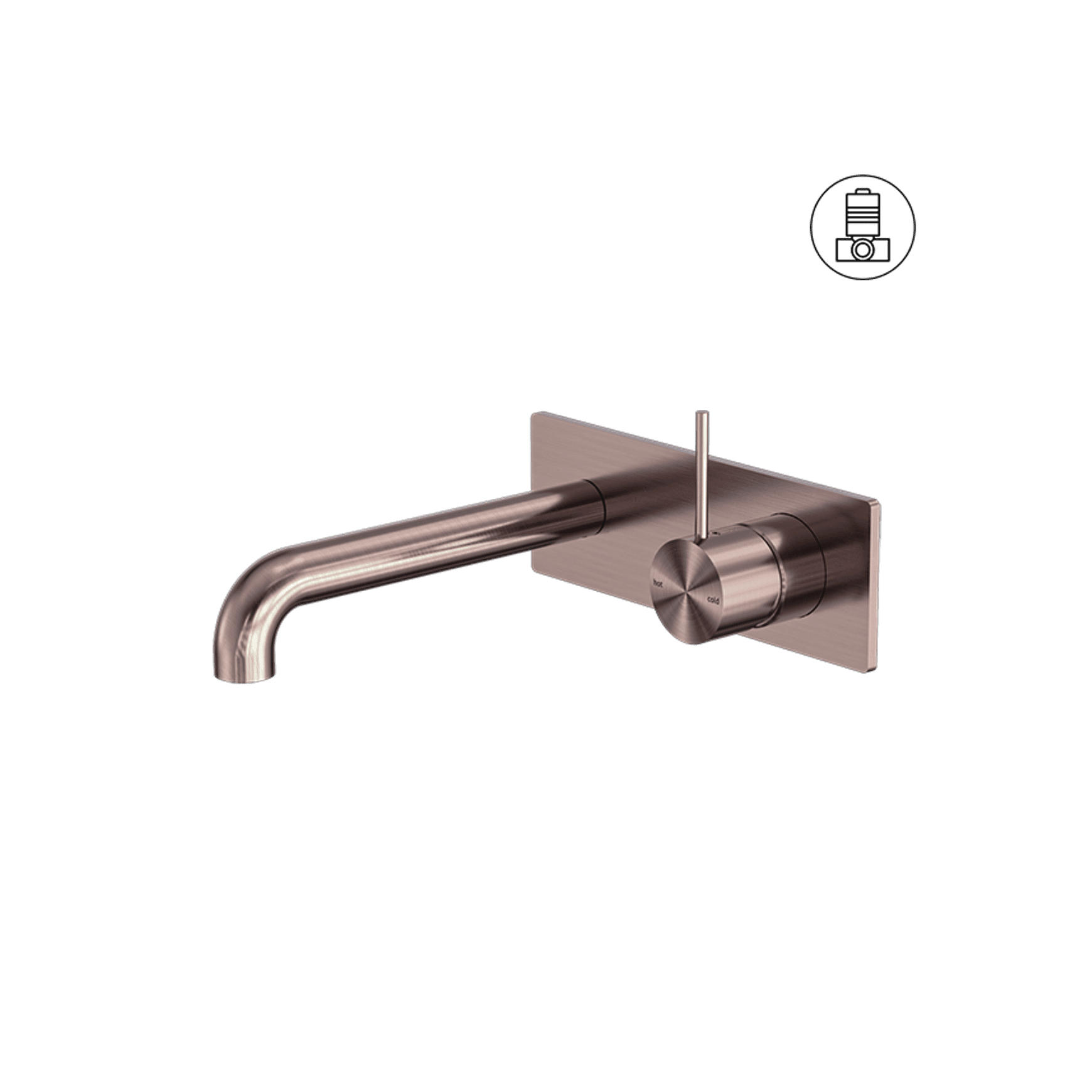 Mecca Wall Basin/Bath Mixer Handle Up 185mm Brushed Bronze