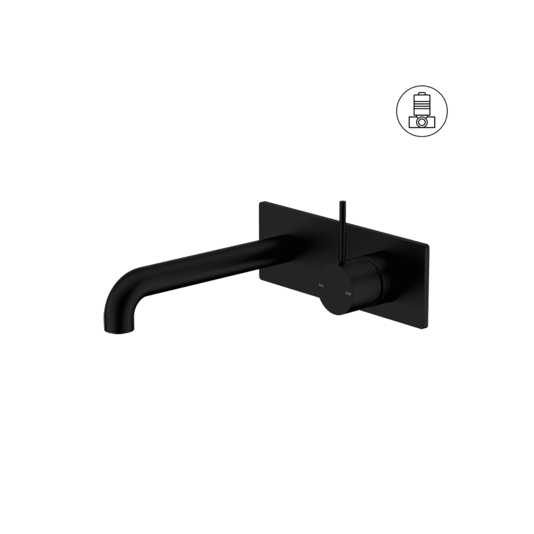 Mecca Wall Basin/Bath Mixer Handle Up 260mm Matte Black