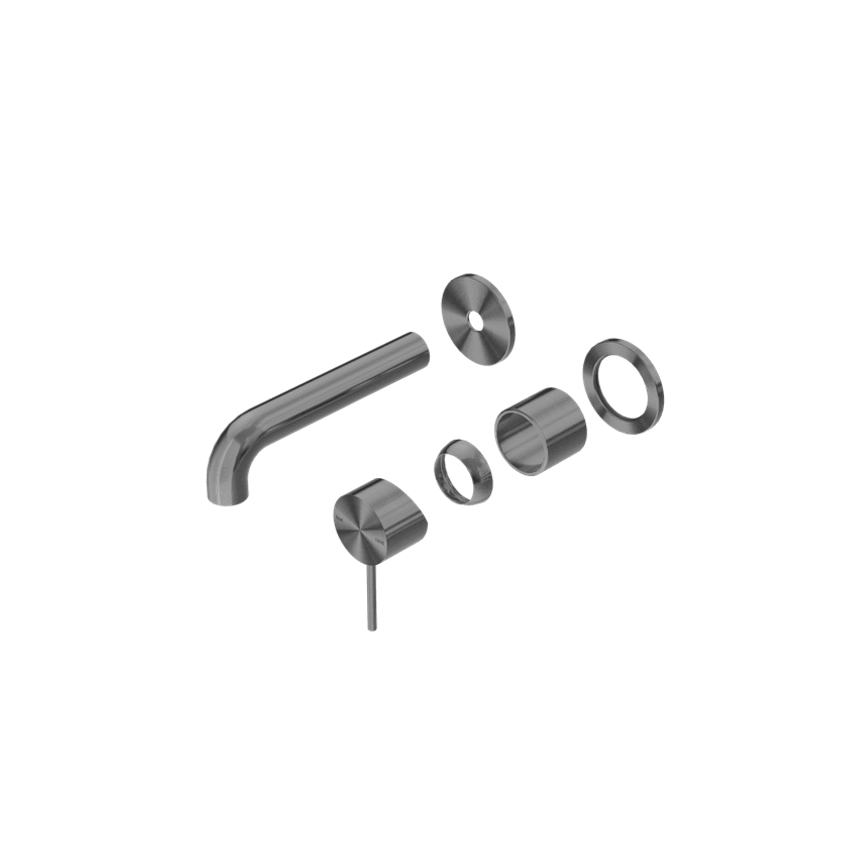 Mecca Wall Basin/Bath Mixer Separate Back Plate 230mm Trim Kits Only Gun Metal
