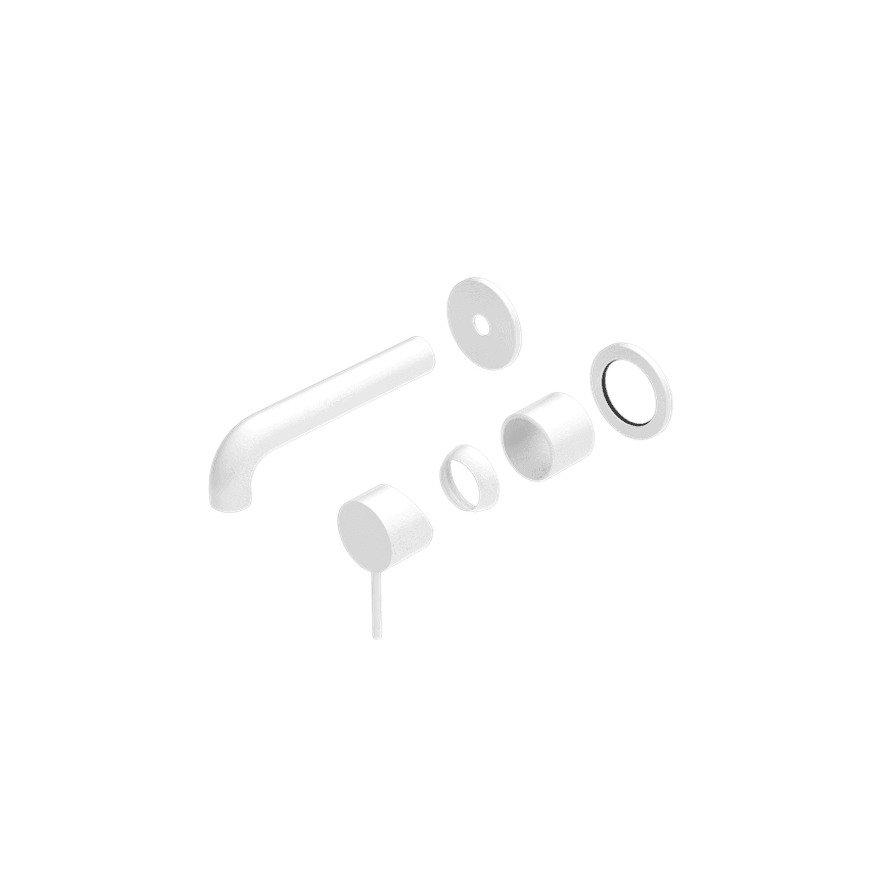 Mecca Wall Basin/Bath Mixer Separate Back Plate 185mm Trim Kits Only Matte White