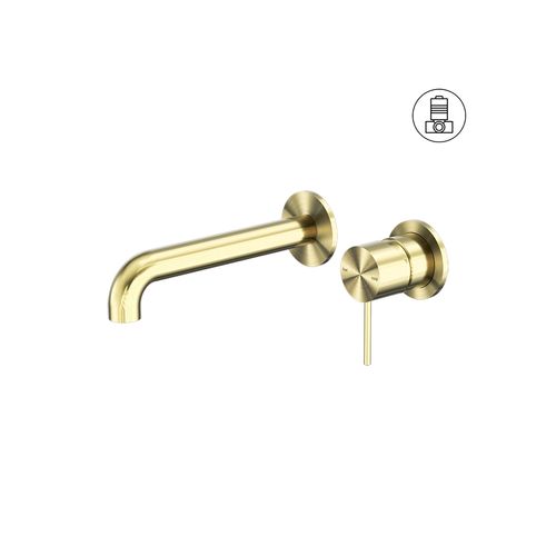 Mecca Wall Basin/Bath Mixer Separate Back Plate 160mm Brushed Gold