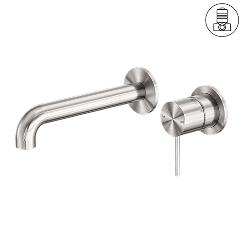 Mecca Wall Basin/Bath Mixer Separate Back Plate 160mm Brushed Nickel
