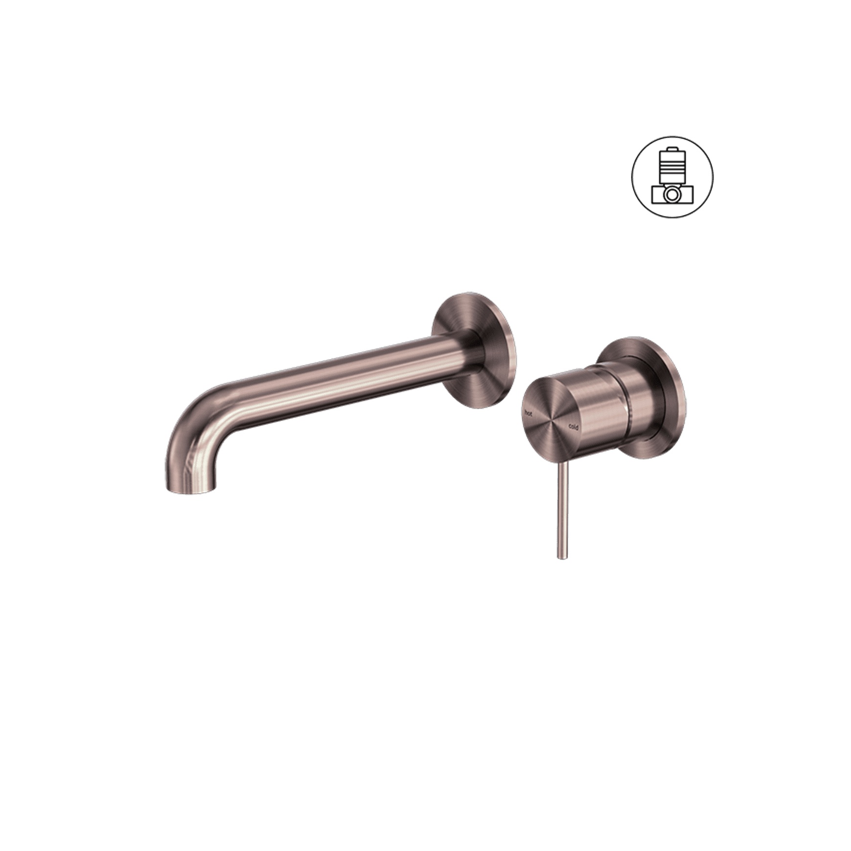 Mecca Wall Basin/Bath Mixer Separate Back Plate 260mm Brushed Bronze