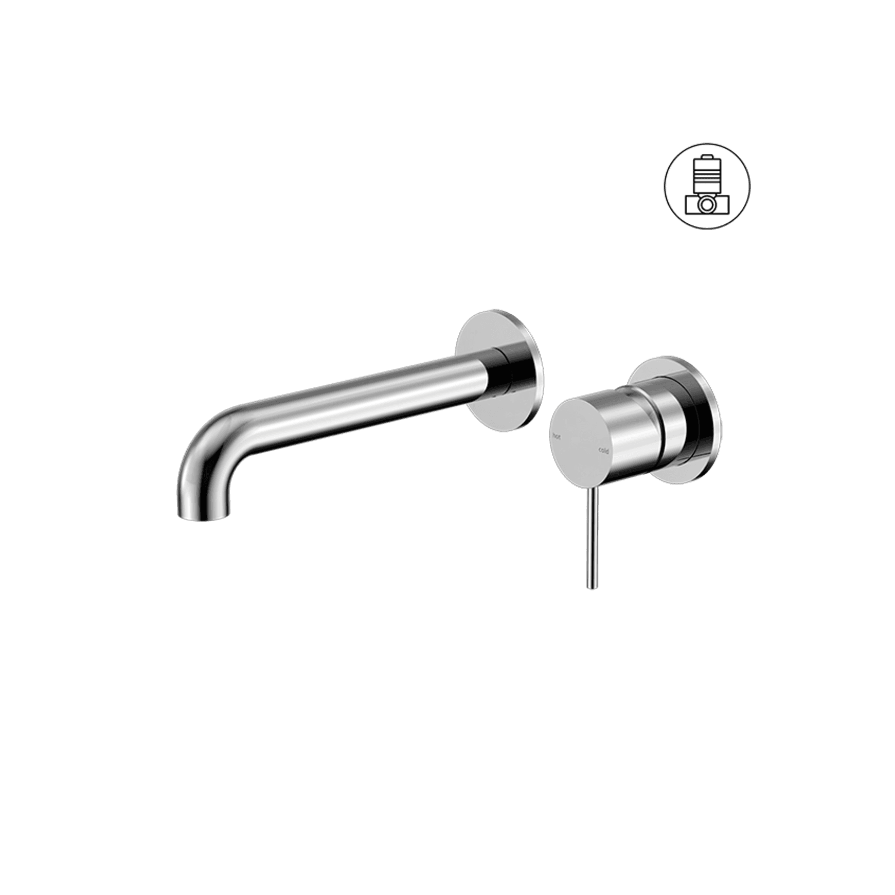 Mecca Wall Basin/Bath Mixer Separate Back Plate 120mm Chrome