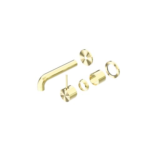 Mecca Wall Basin/Bath Mixer Separate Back Plate Handle Up 230mm Trim Kits Only Brushed Gold