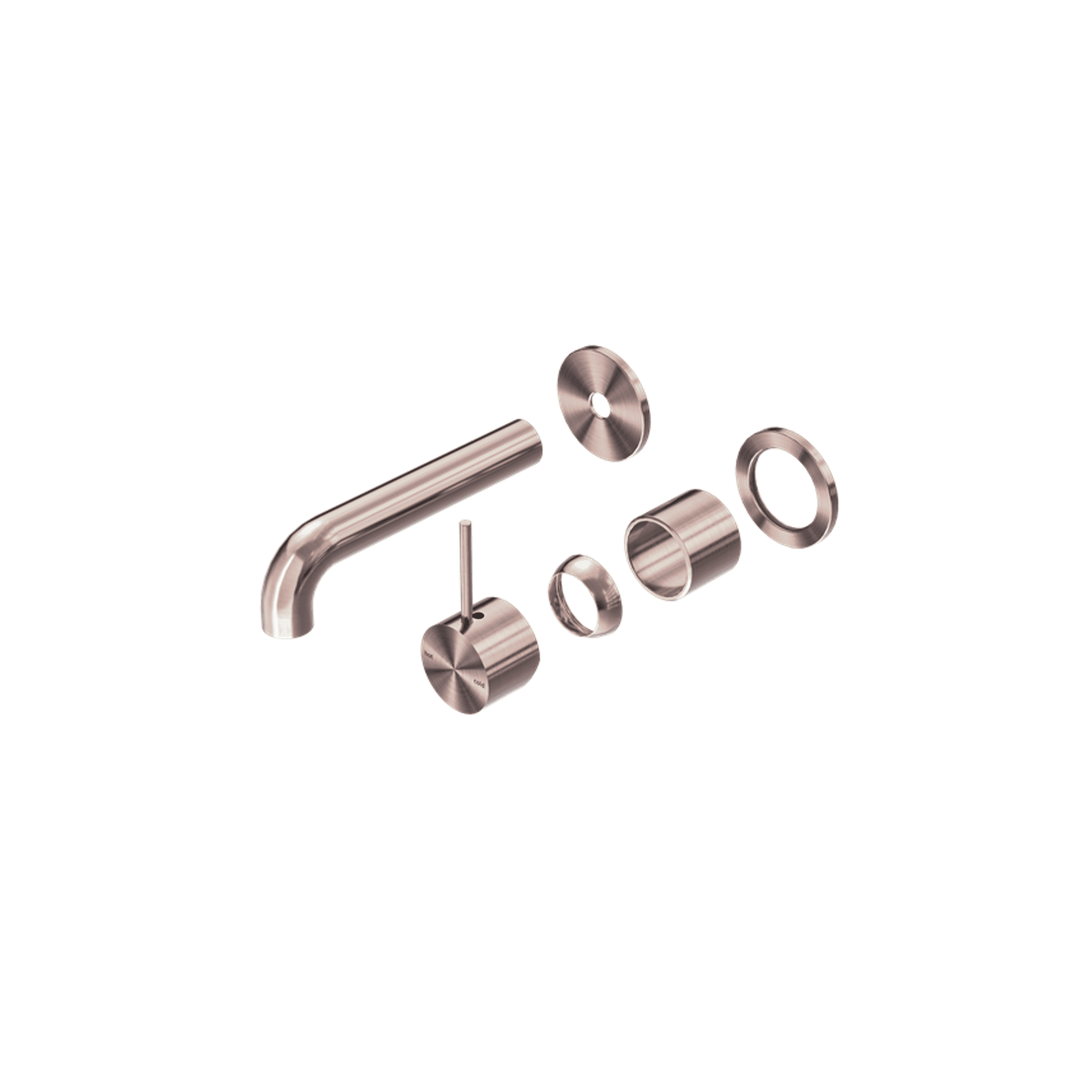 Mecca Wall Basin/Bath Mixer Separate Back Plate Handle Up 160mm Trim Kits Only Brushed Bronze