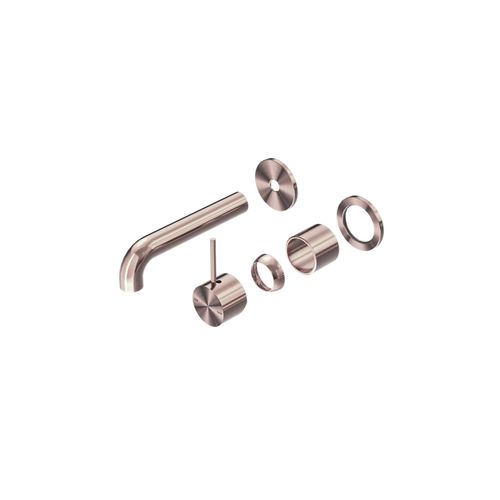 Mecca Wall Basin/Bath Mixer Separate Back Plate Handle Up 185mm Trim Kits Only Brushed Bronze