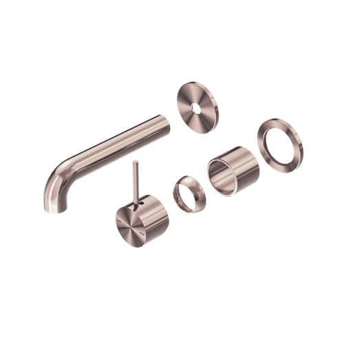 Mecca Wall Basin/Bath Mixer Separate Back Plate Handle Up 185mm Trim Kits Only Brushed Bronze