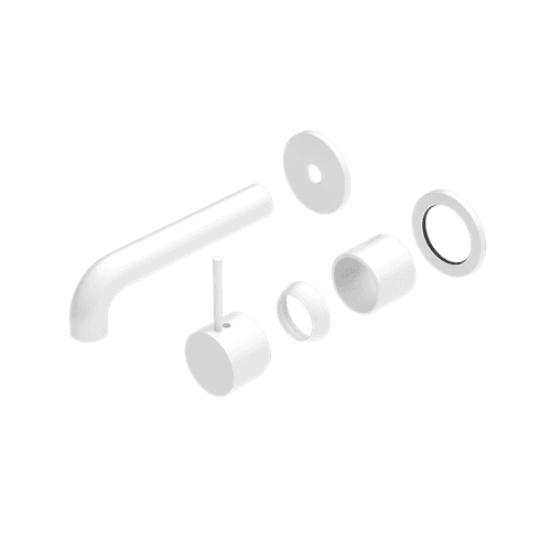Mecca Wall Basin/Bath Mixer Separate Back Plate Handle Up 185mm Trim Kits Only Matte White