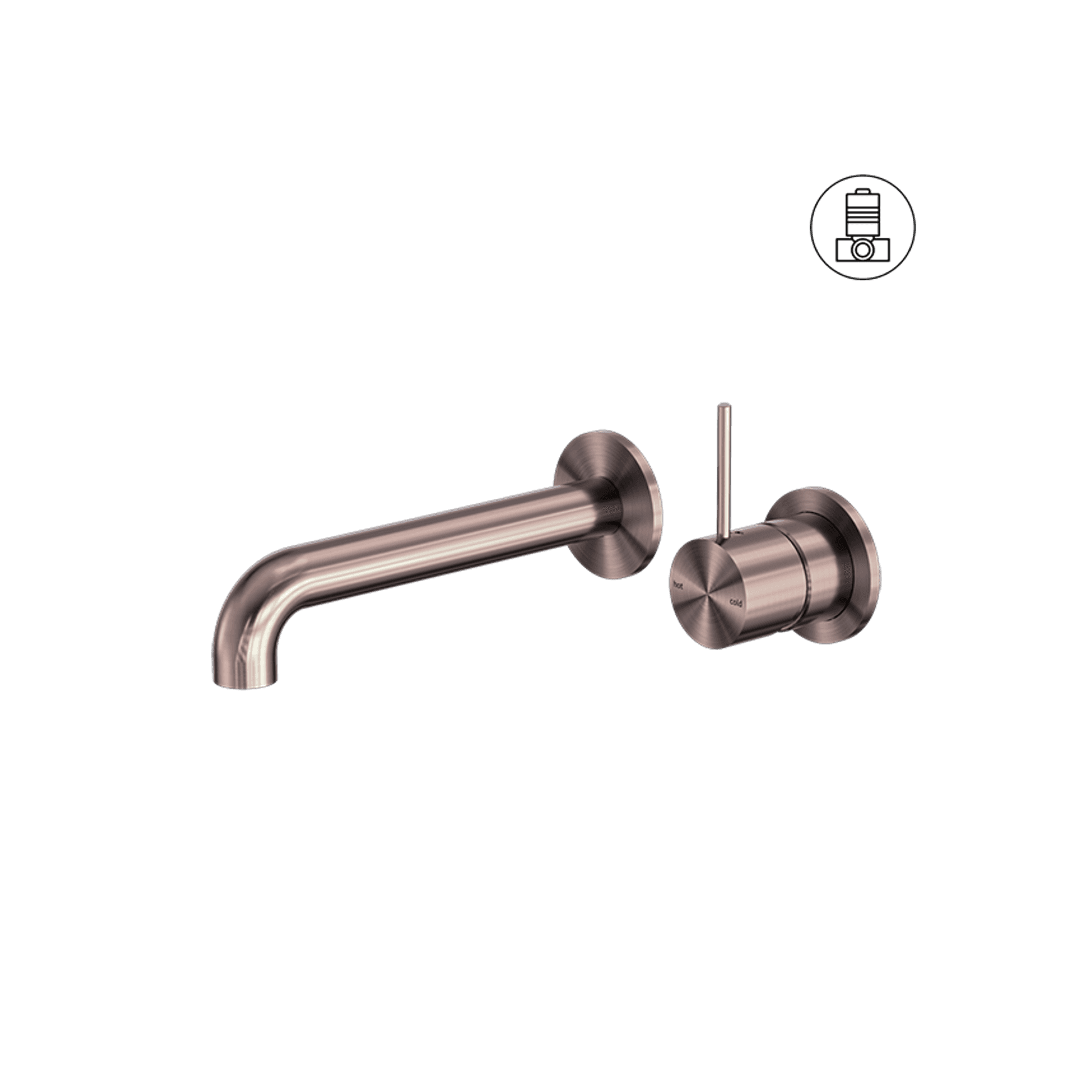 Mecca Wall Basin/Bath Mixer Separate Back Plate Handle Up 160mm Brushed Bronze