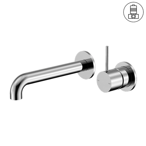 Mecca Wall Basin/Bath Mixer Separate Back Plate Handle Up 160mm Chrome