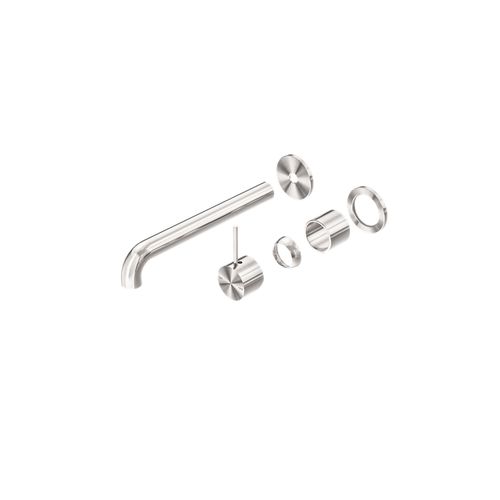 Mecca Wall Basin/Bath Mixer Separate Back Plate Handle Up 160mm Trim Kits Only Brushed Nickel