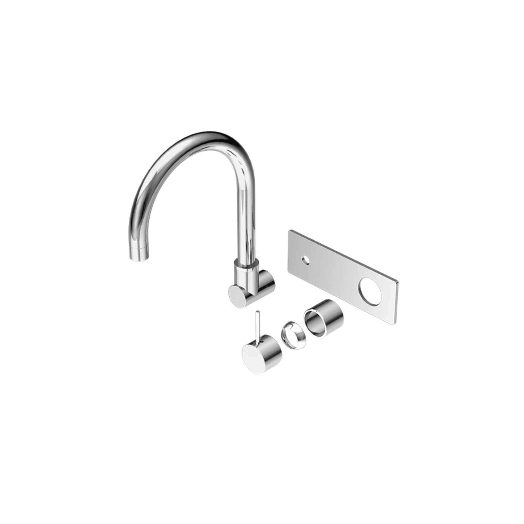 Mecca Wall Basin/Bath Mixer Swivel Spout Handle Up Trim Kits Only Chrome