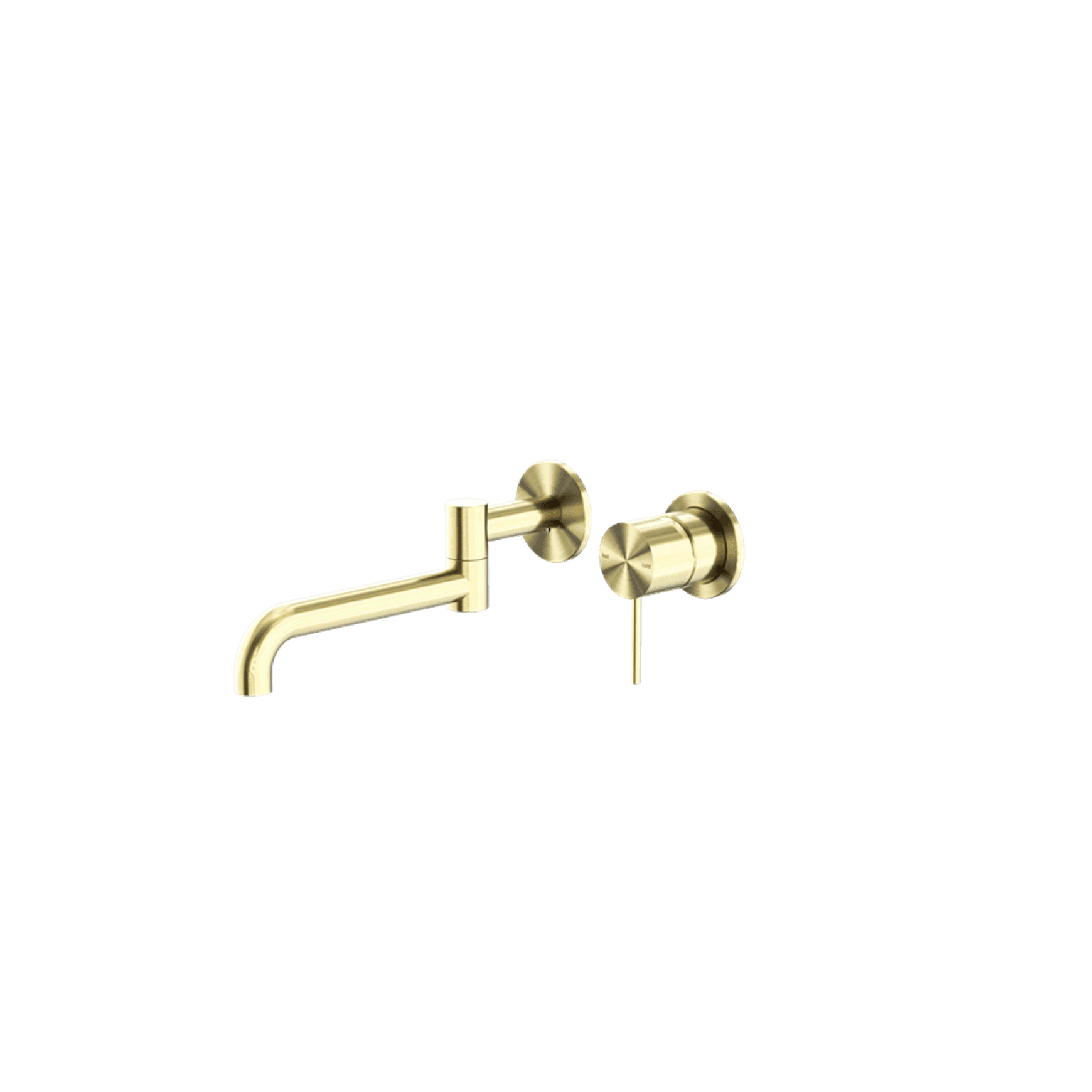 Mecca Wall Basin/Bath Mixer Swivel Spout 225mm Brushed Gold