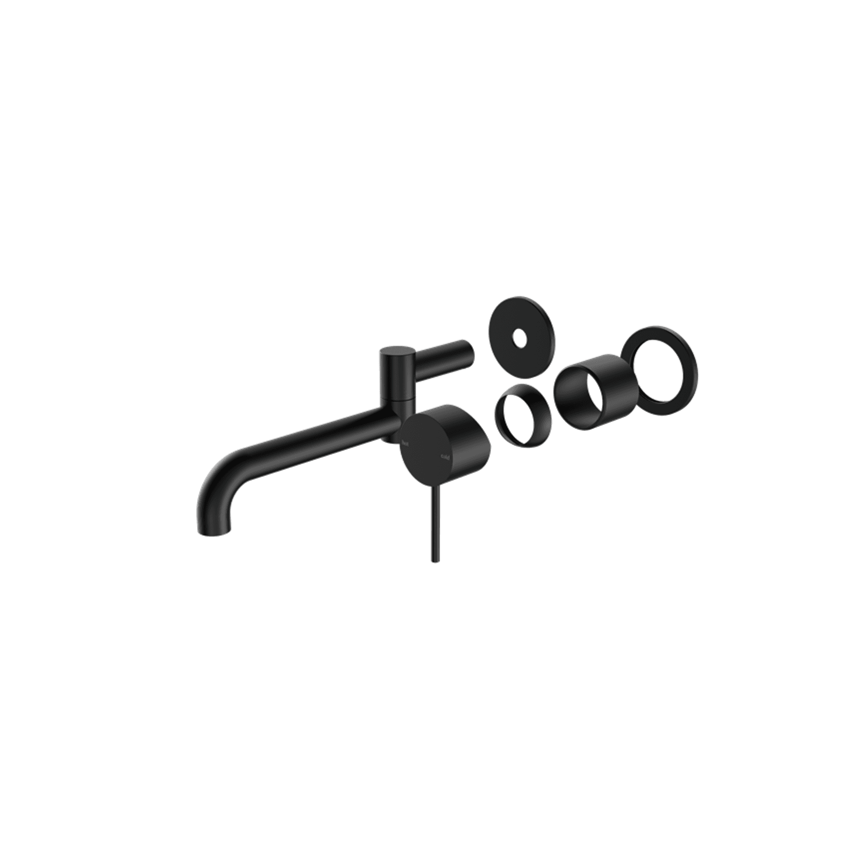 Mecca Wall Basin/Bath Mixer Swivel Spout 225mm Trim Kits Only Matte Black