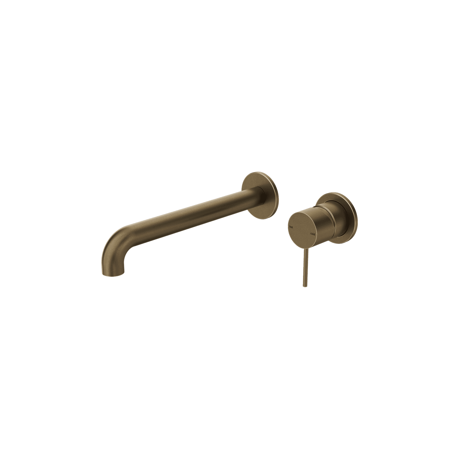 Mecca Wall Basin/Bath Mixer Separate Back Plate 230mm Tumbled Antique Brass