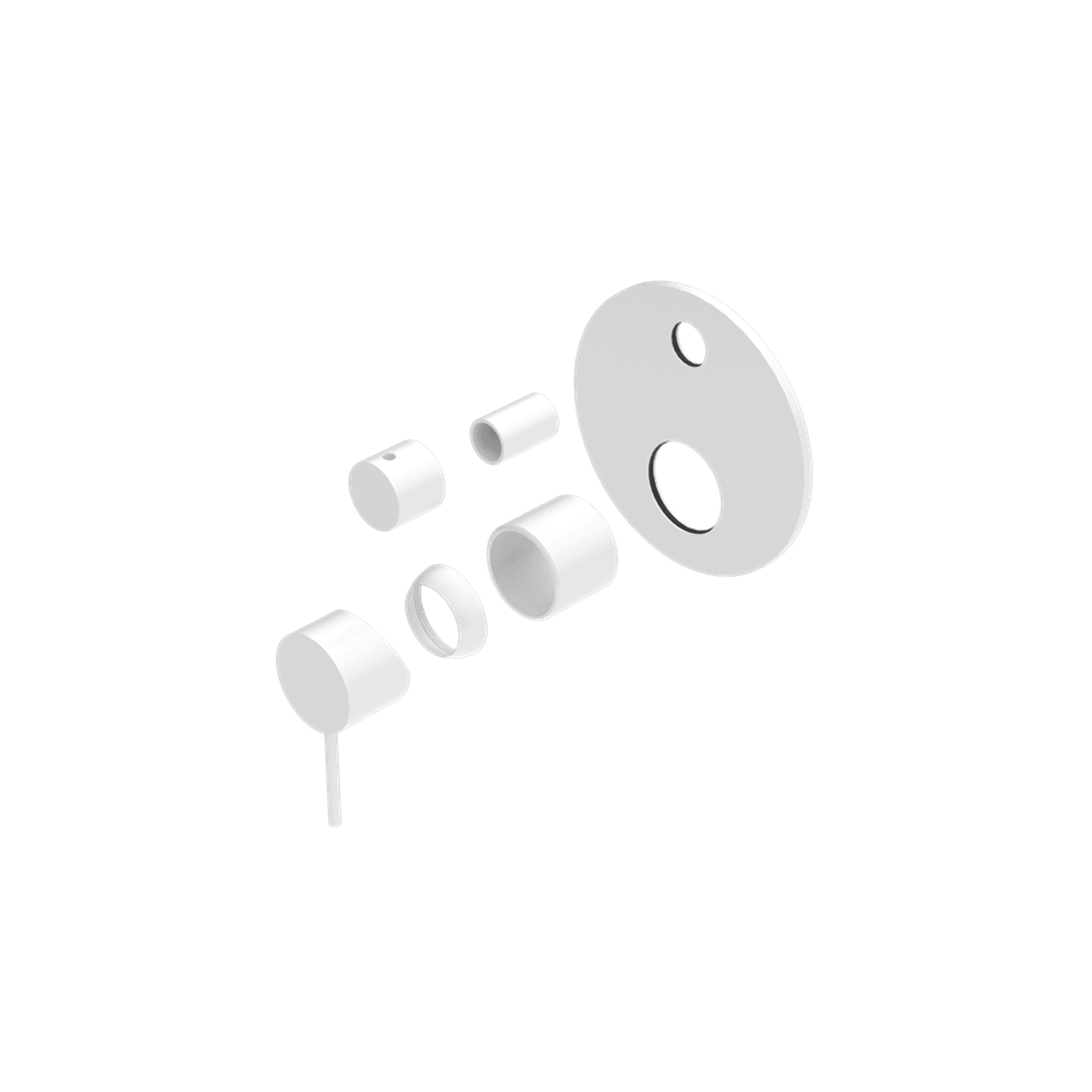 Mecca Shower Mixer With Divertor Trim Kits Only Matte White
