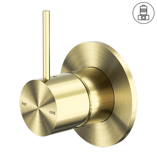 Mecca Shower Mixer Handle Up 80mm Plate Brushed Gold